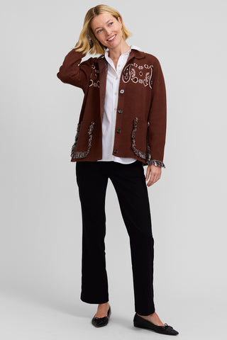 Bandana Jacquard Fringe Jacket