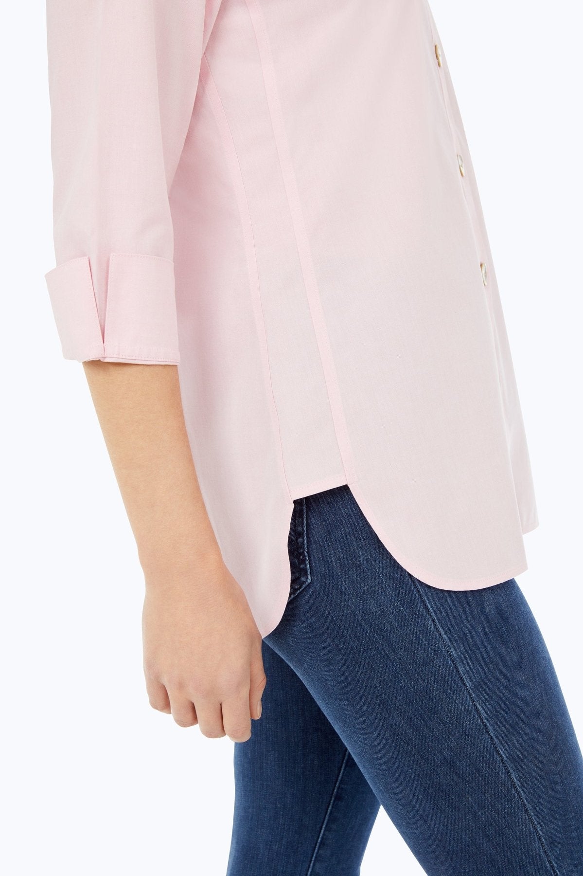 Pandora No Iron Pinpoint 3/4 Sleeve Tunic- Foxcroft