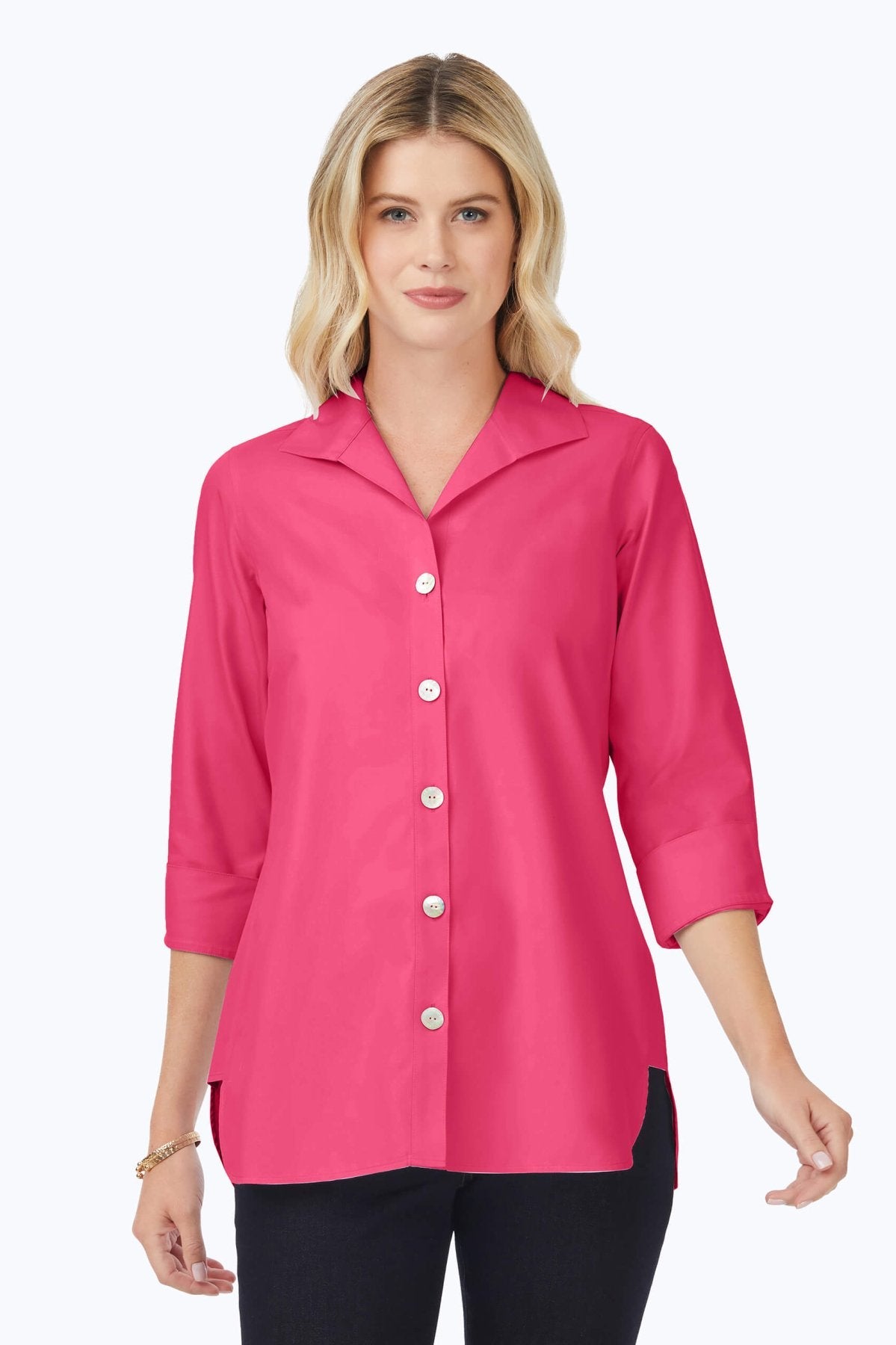 Pandora No Iron Pinpoint 3/4 Sleeve Tunic