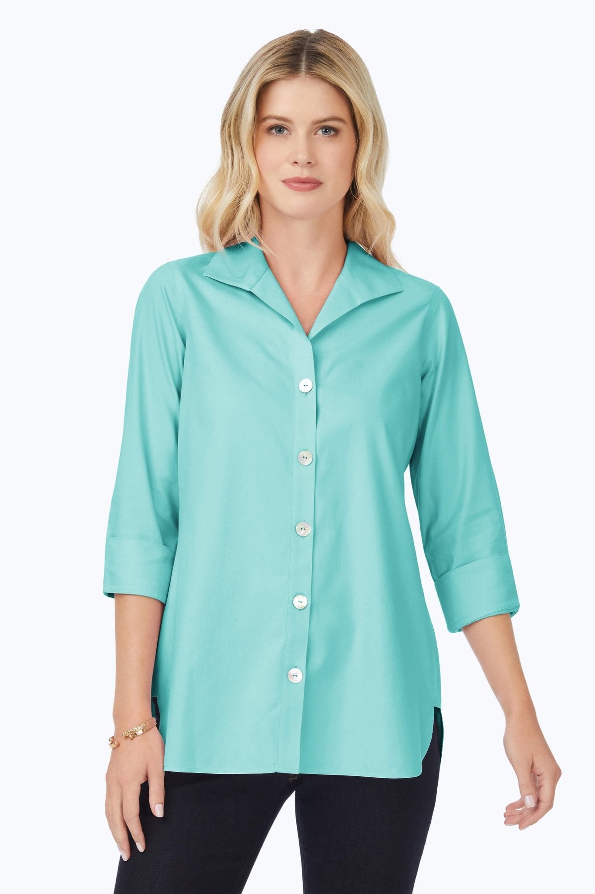 Pandora No Iron Pinpoint 3/4 Sleeve Tunic