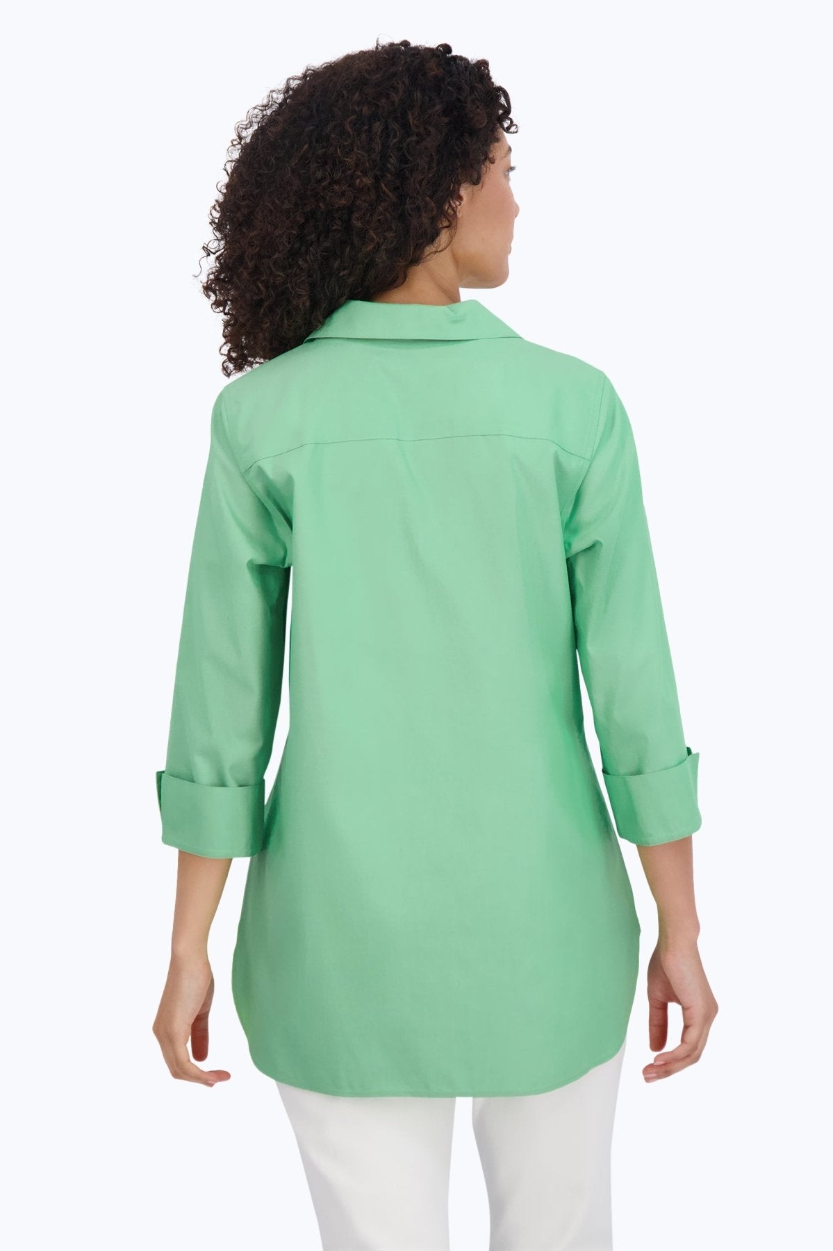 Pandora No Iron Pinpoint 3/4 Sleeve Tunic, New Leaf