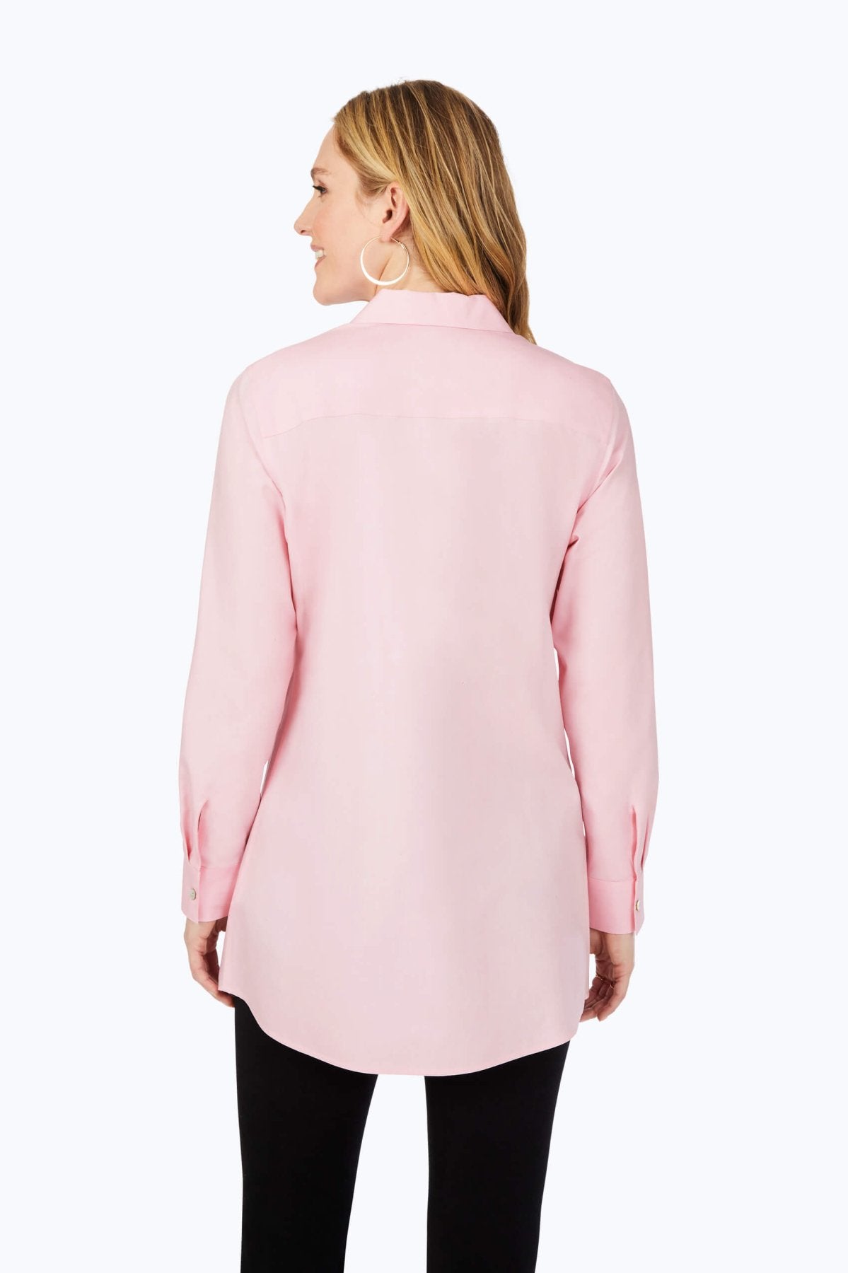 Cici No Iron Pinpoint Long Sleeve Tunic