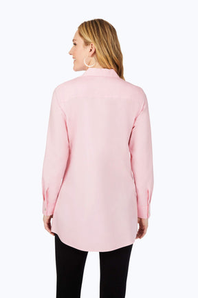 Cici No Iron Pinpoint Long Sleeve Tunic