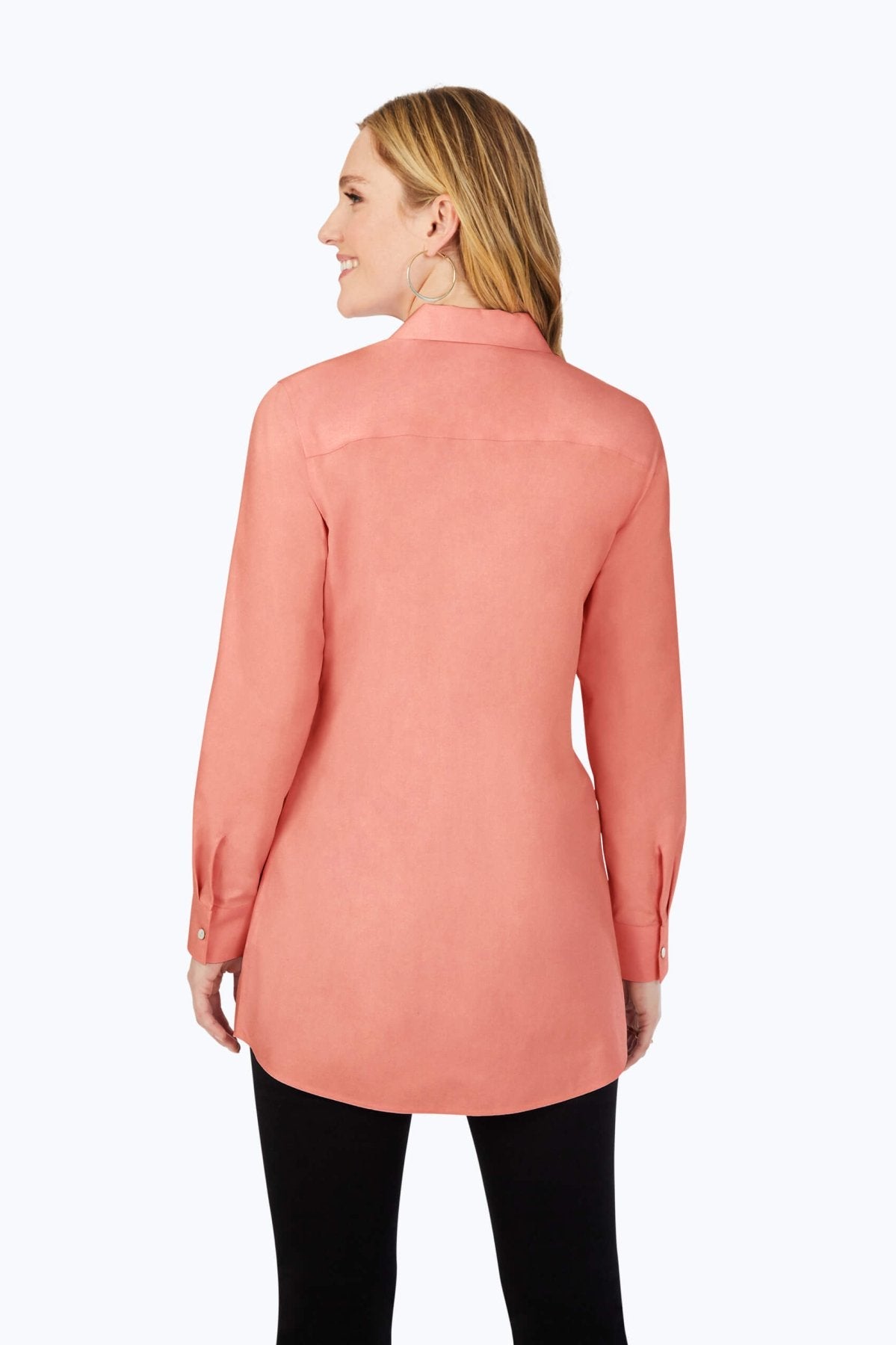 Cici No Iron Pinpoint Long Sleeve Tunic