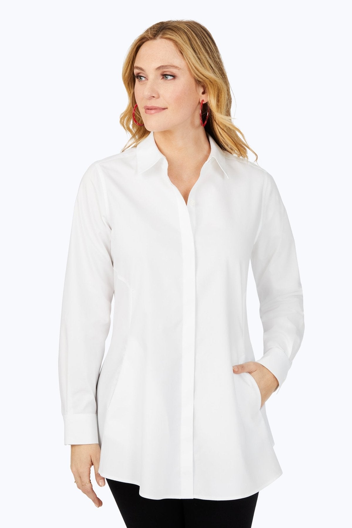 Cici Essential Pinpoint Non-Iron Tunic