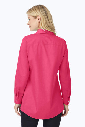 Cici No Iron Pinpoint Long Sleeve Tunic