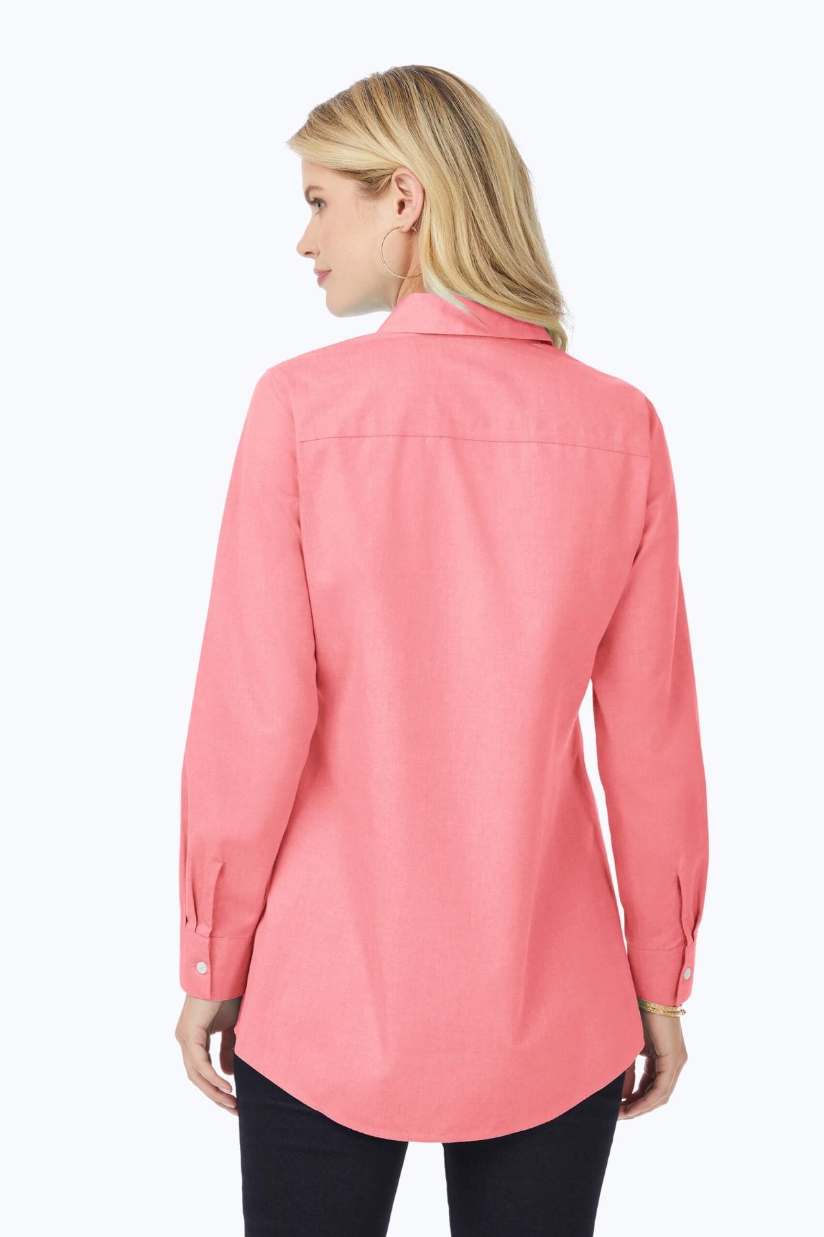 Cici No Iron Pinpoint Long Sleeve Tunic