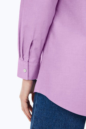 Cici No Iron Pinpoint Long Sleeve Tunic, Soft Violet