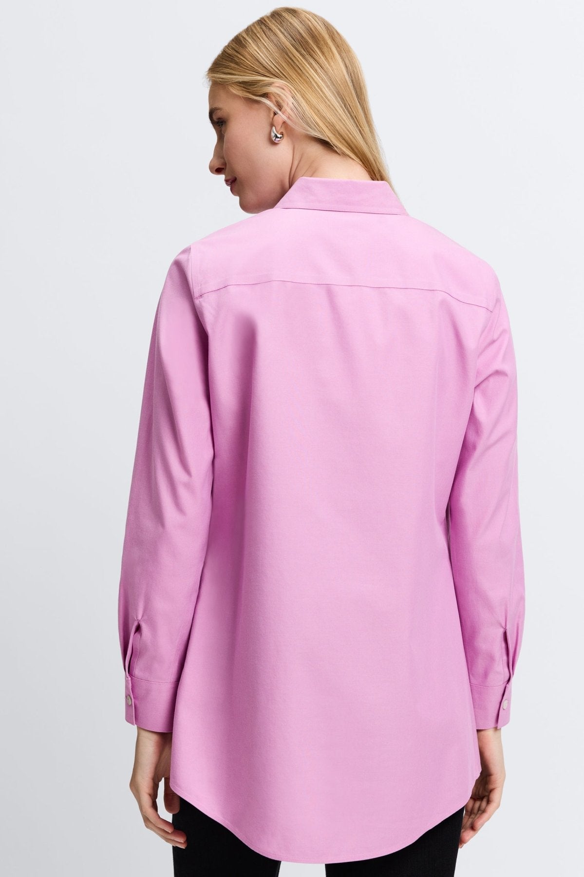 Cici No Iron Pinpoint Long Sleeve Tunic