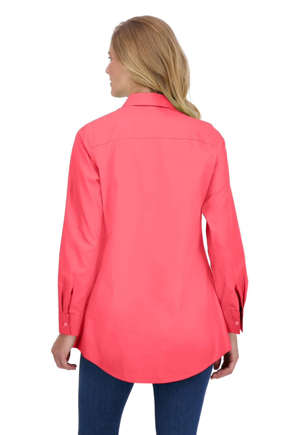 Cici No Iron Pinpoint Long Sleeve Tunic