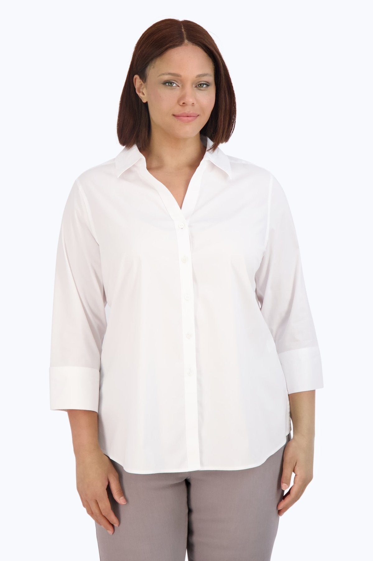 Mary Plus No Iron Stretch 3/4 Sleeve Shirt
