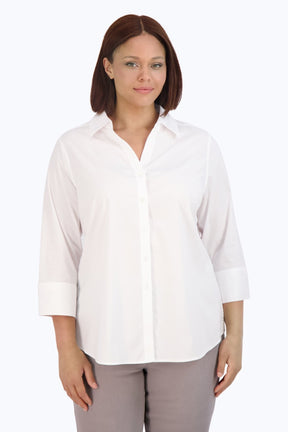 Mary Plus No Iron Stretch 3/4 Sleeve Shirt