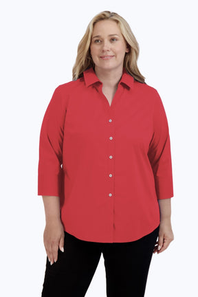 Mary Plus No Iron Stretch 3/4 Sleeve Shirt