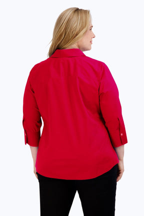 Mary Plus No Iron Stretch 3/4 Sleeve Shirt