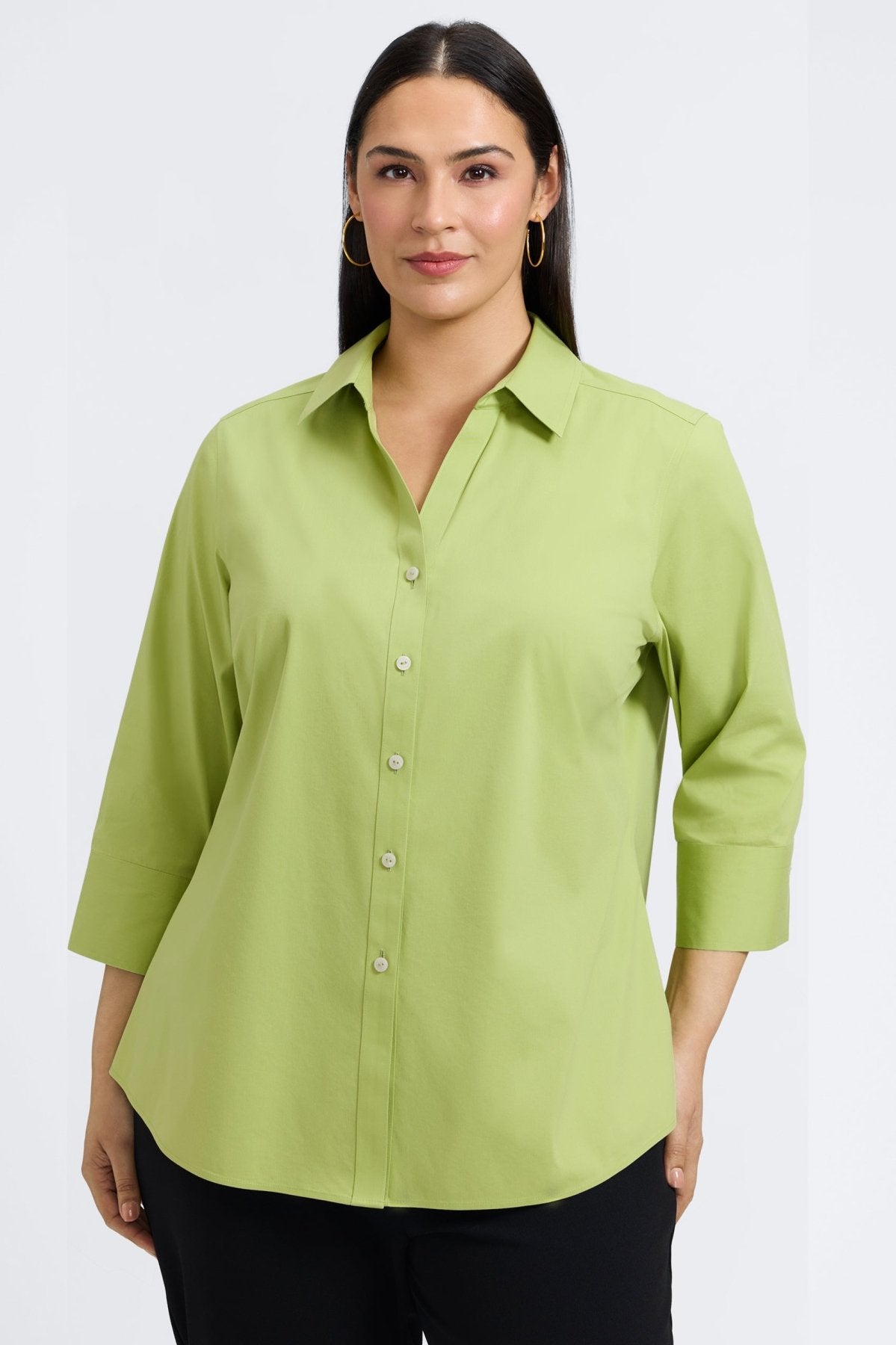 Mary Plus No Iron Stretch 3/4 Sleeve Shirt
