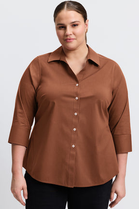 Mary Plus No Iron Stretch 3/4 Sleeve Shirt