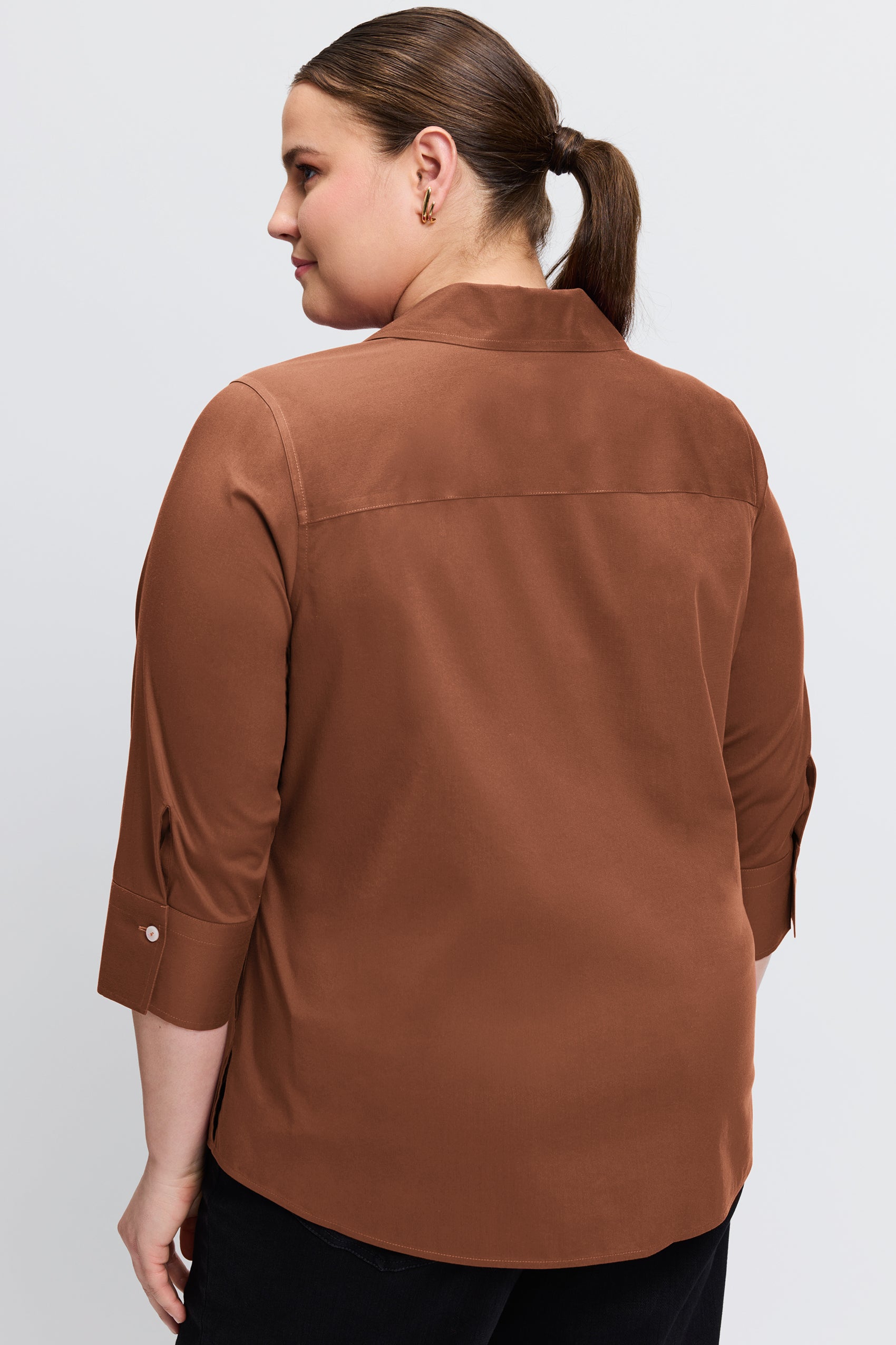Mary Plus No Iron Stretch 3/4 Sleeve Shirt