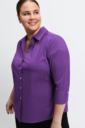 Mary Plus No Iron Stretch 3/4 Sleeve Shirt