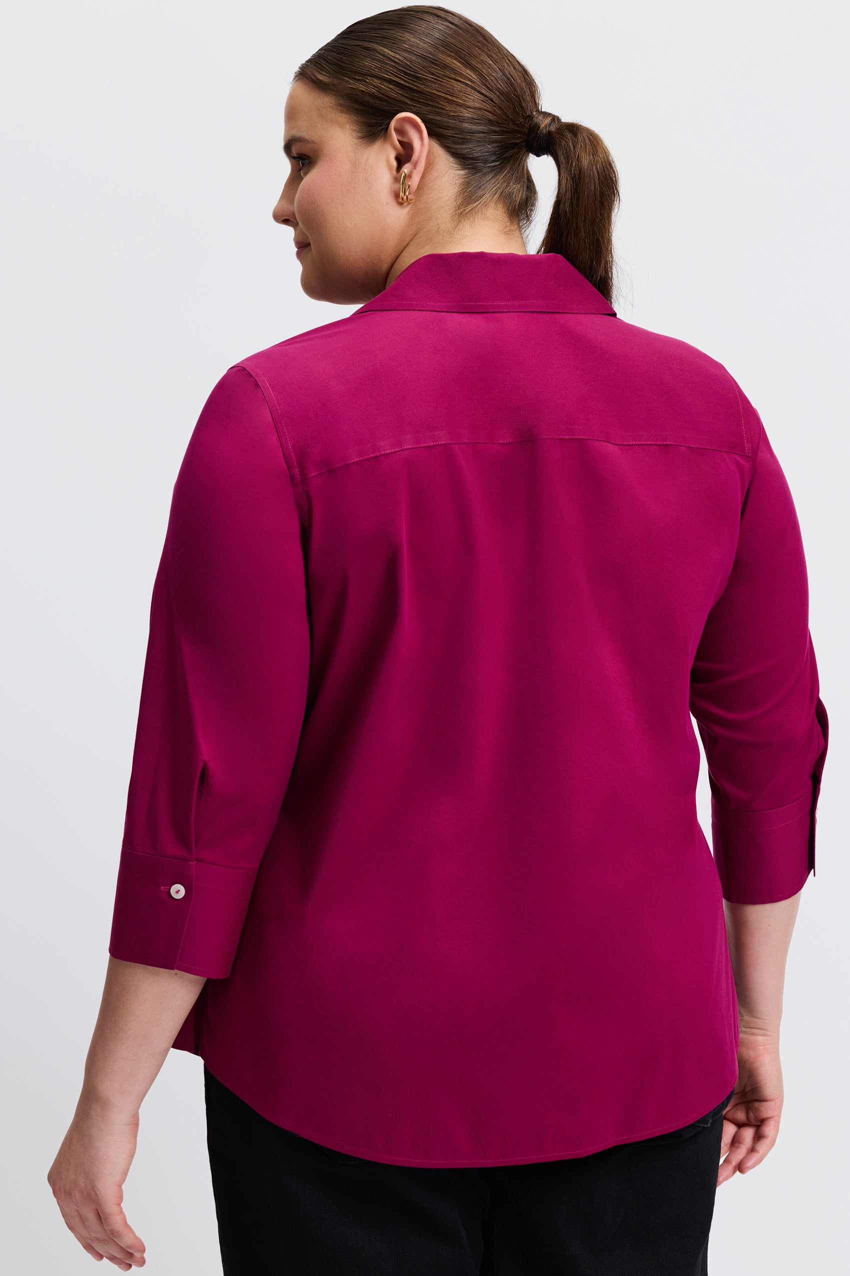 Mary Plus No Iron Stretch 3/4 Sleeve Shirt