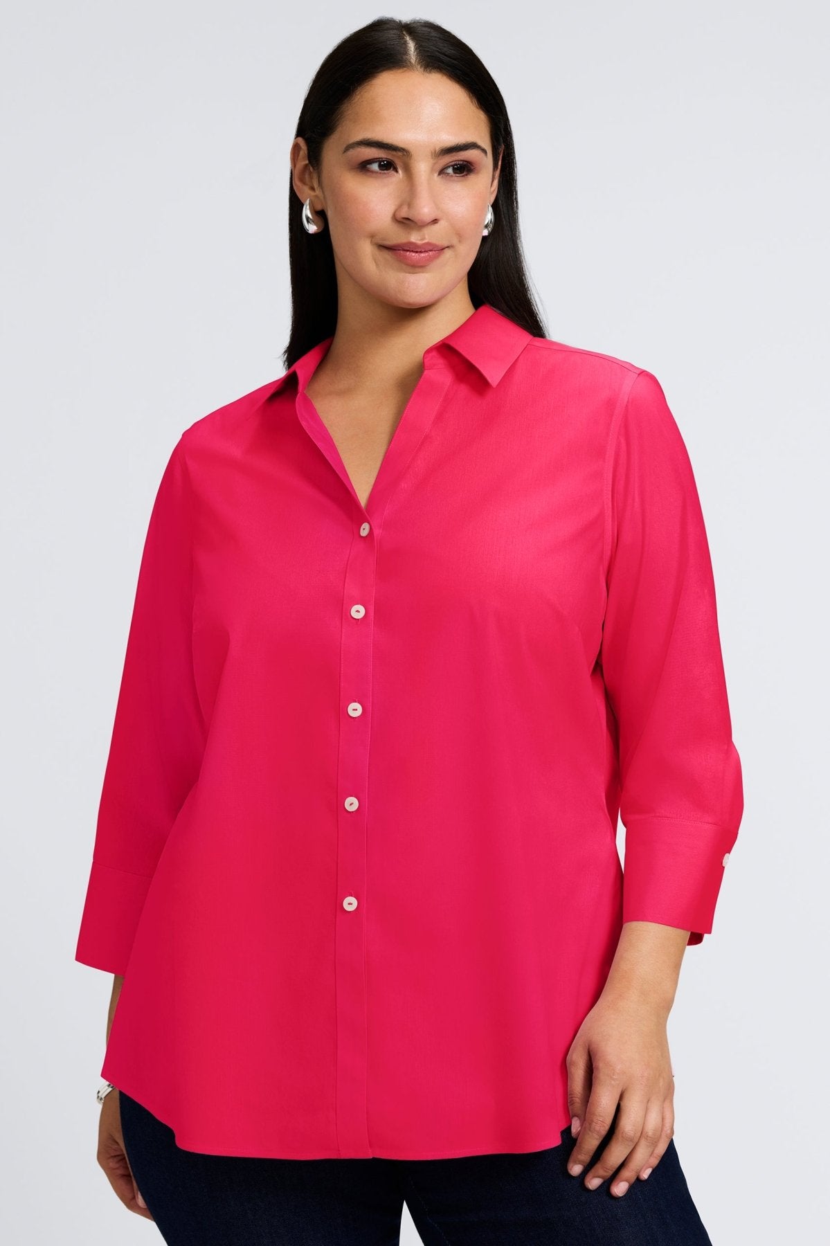 Mary Plus No Iron Stretch 3/4 Sleeve Shirt