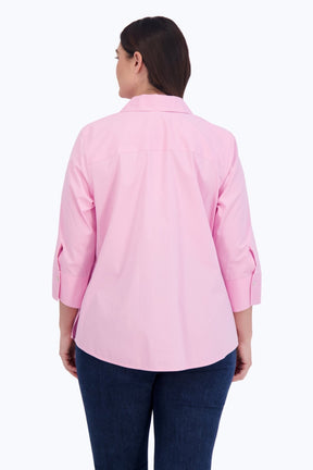 Mary Plus No Iron Stretch 3/4 Sleeve Shirt