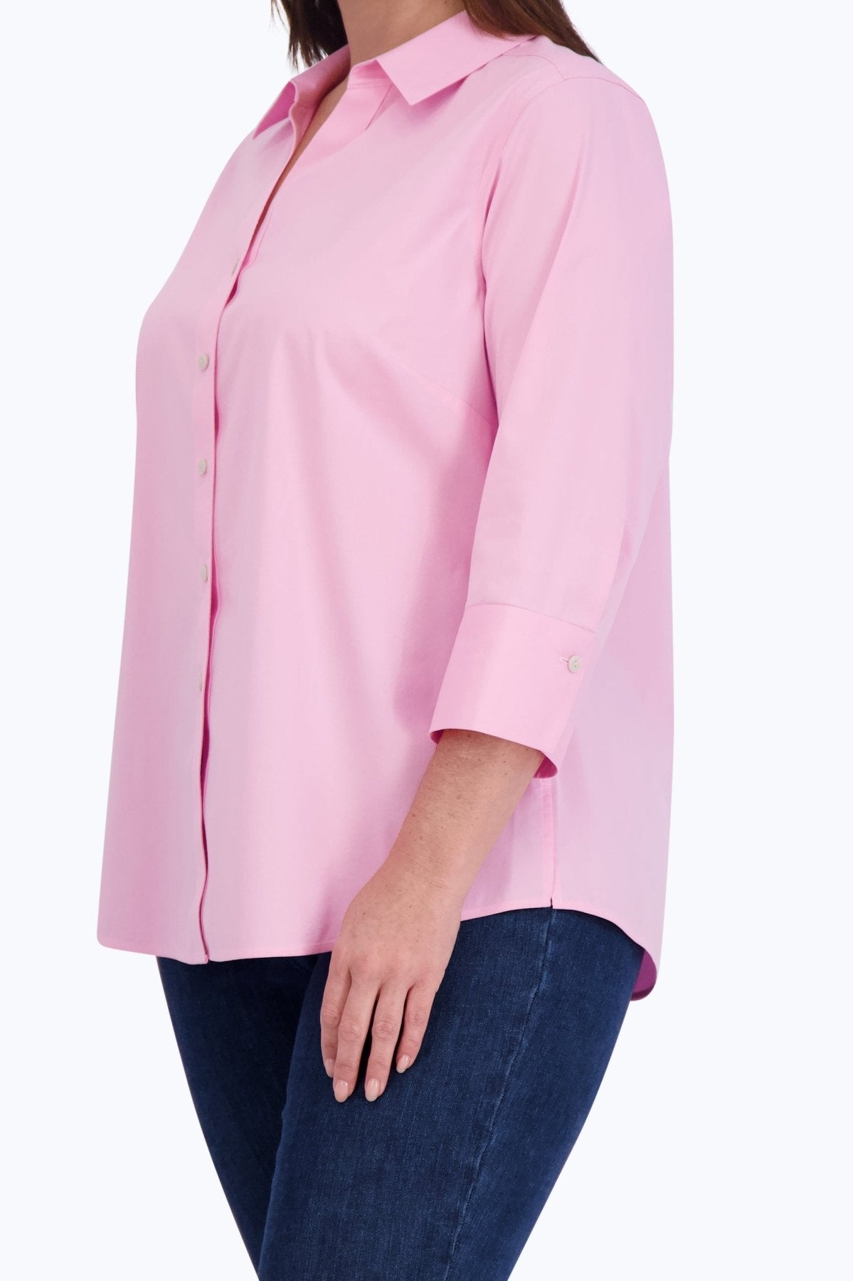 Mary Plus No Iron Stretch 3/4 Sleeve Shirt