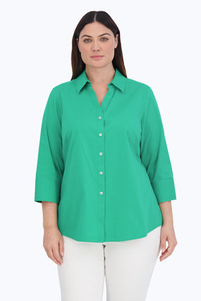 Mary Plus No Iron Stretch 3/4 Sleeve Shirt