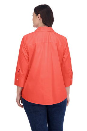Mary Plus No Iron Stretch 3/4 Sleeve Shirt