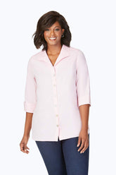 Pandora Plus Essential Pinpoint Non-Iron Tunic #color_chambray pink