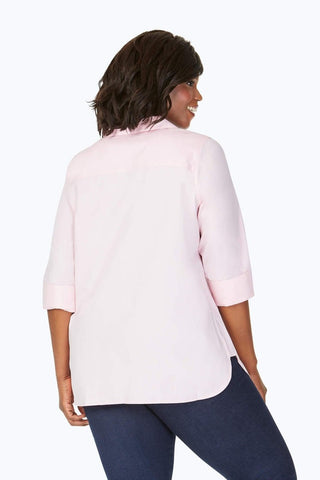 Pandora Plus Essential Pinpoint Non-Iron Tunic #color_chambray pink