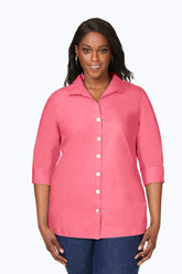 Pandora Plus Pinpoint Non-Iron Tunic #color_rose red
