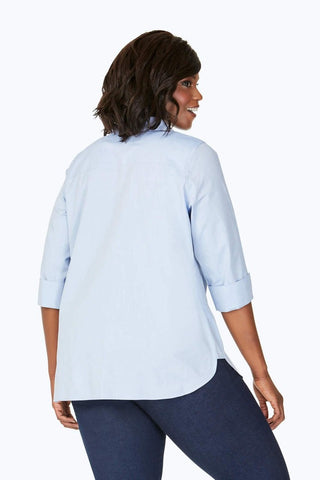 Pandora Plus Essential Pinpoint Non-Iron Tunic #color_blue wave