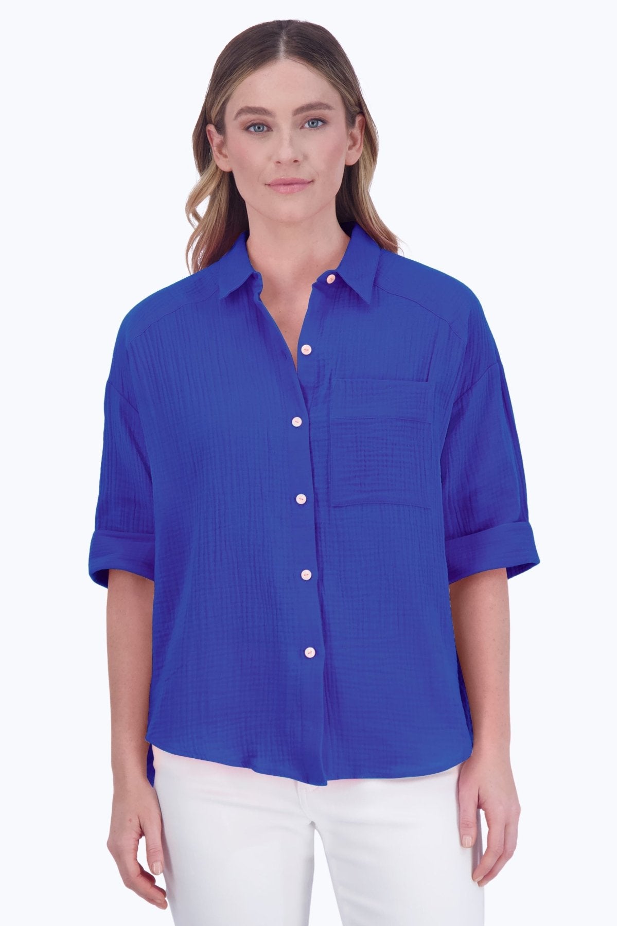 Joanna Cotton Gauze 3/4 Sleeve Tunic