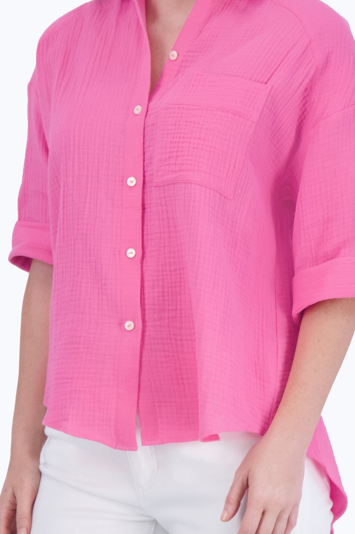 Joanna Cotton Gauze 3/4 Sleeve Tunic