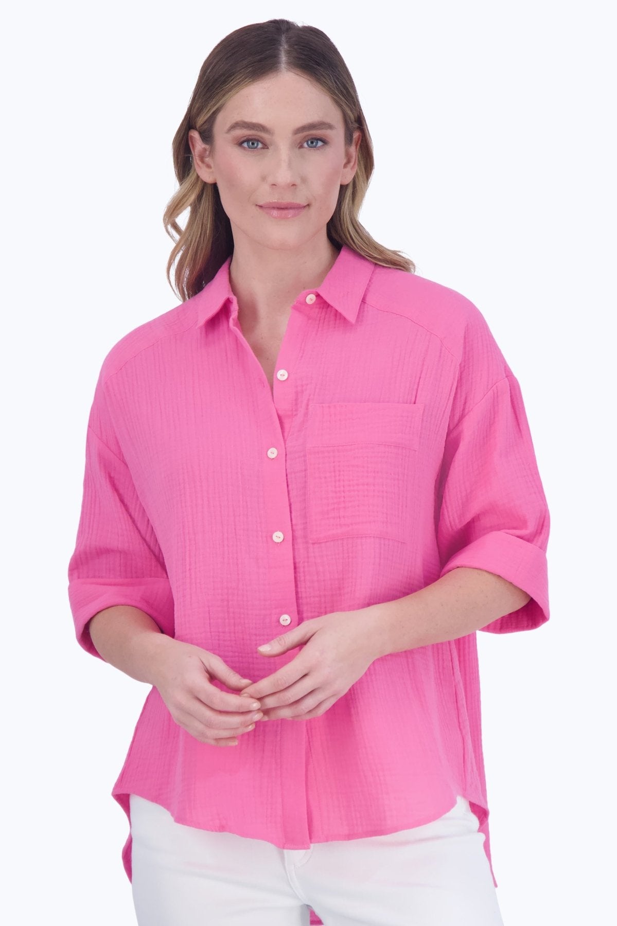 Joanna Cotton Gauze 3/4 Sleeve Tunic