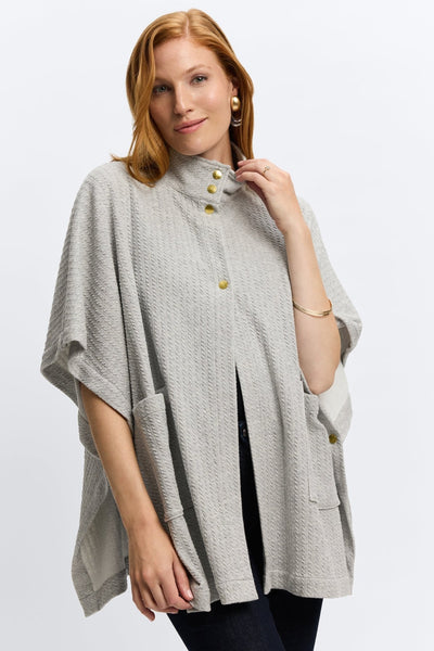 Aspyn Cable Knit Cape Tunic- Foxcroft