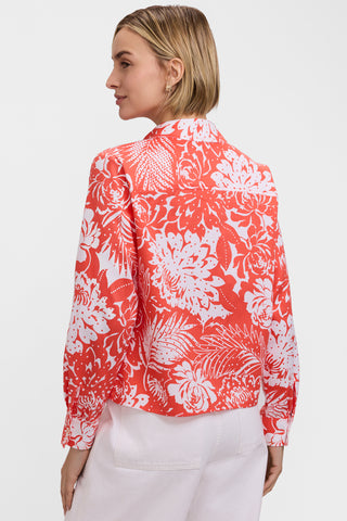 Jodie Dotted Blooms Long Sleeve Short Shirt