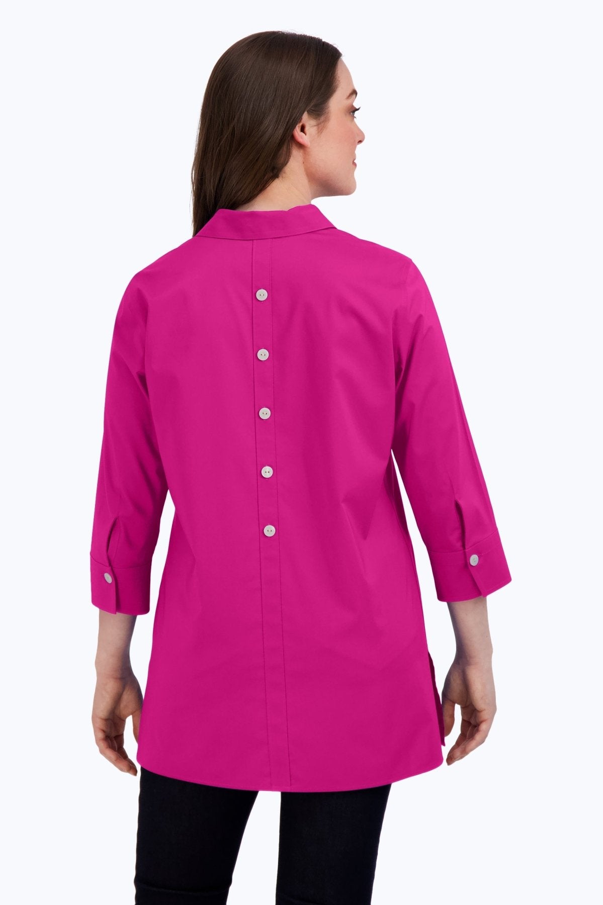 Pamela No Iron Stretch 3/4 Sleeve Tunic, Azalea