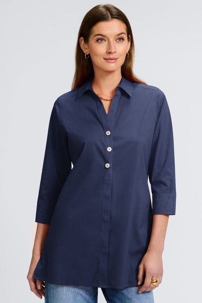 Pamela No Iron Stretch 3/4 Sleeve Tunic – Foxcroft