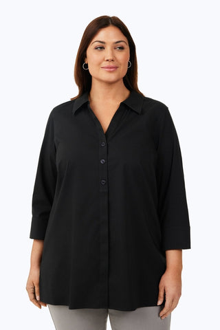 Pamela Plus Essential Stretch Non-Iron Tunic #color_black