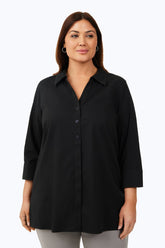 Pamela Plus Essential Stretch Non-Iron Tunic #color_black