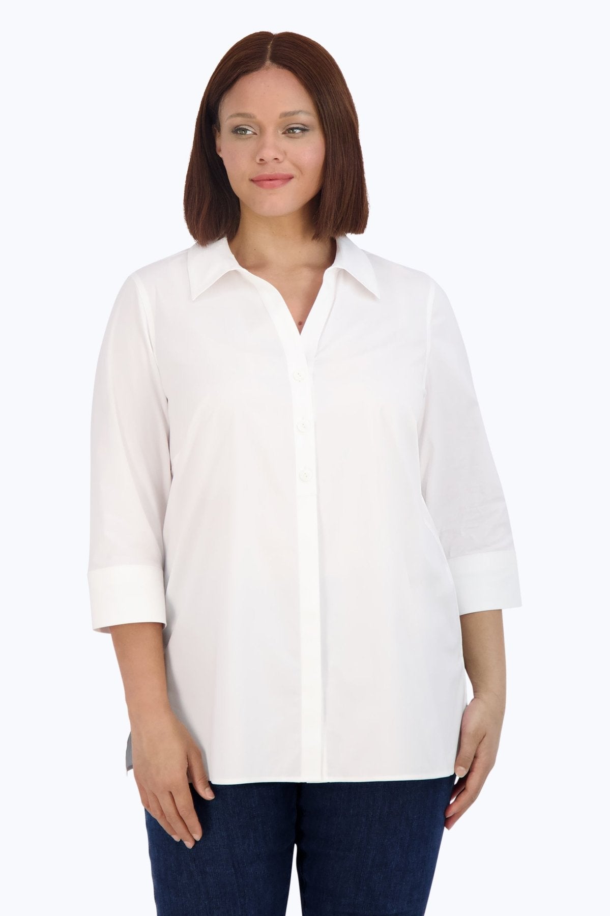Pamela Plus No Iron Stretch 3/4 Sleeve Tunic