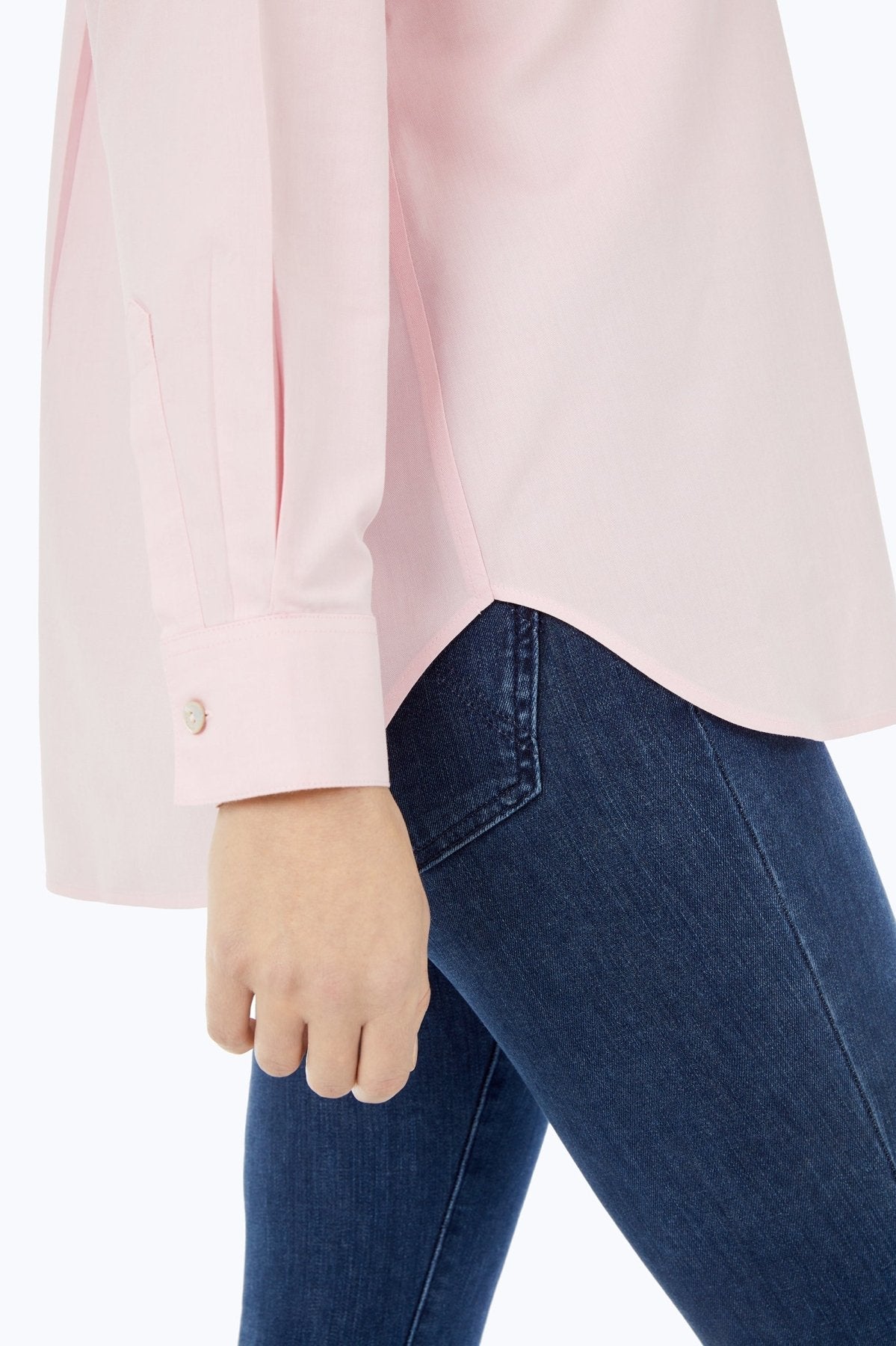 Boyfriend No Iron Pinpoint Long Sleeve Tunic