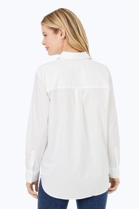 Boyfriend No Iron Pinpoint Long Sleeve Tunic