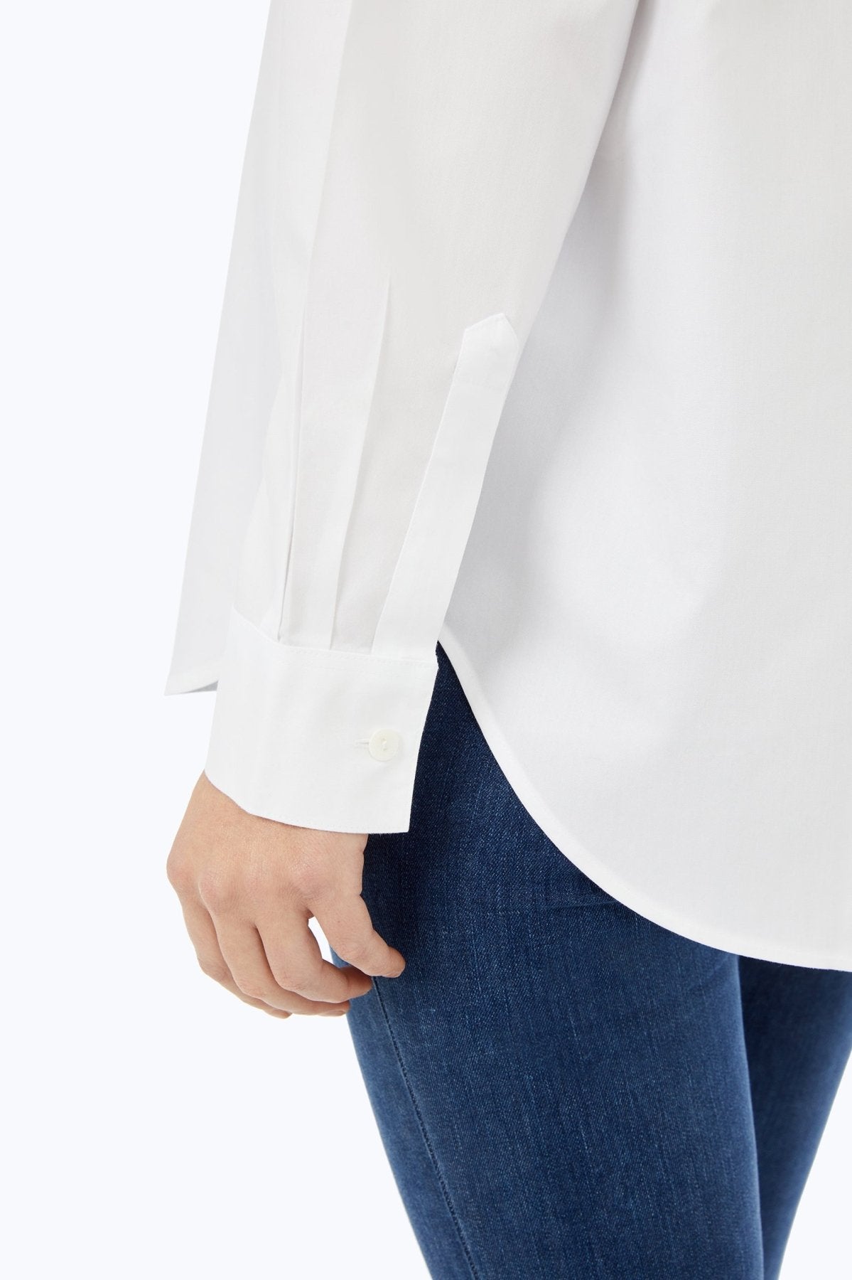 Boyfriend No Iron Pinpoint Long Sleeve Tunic