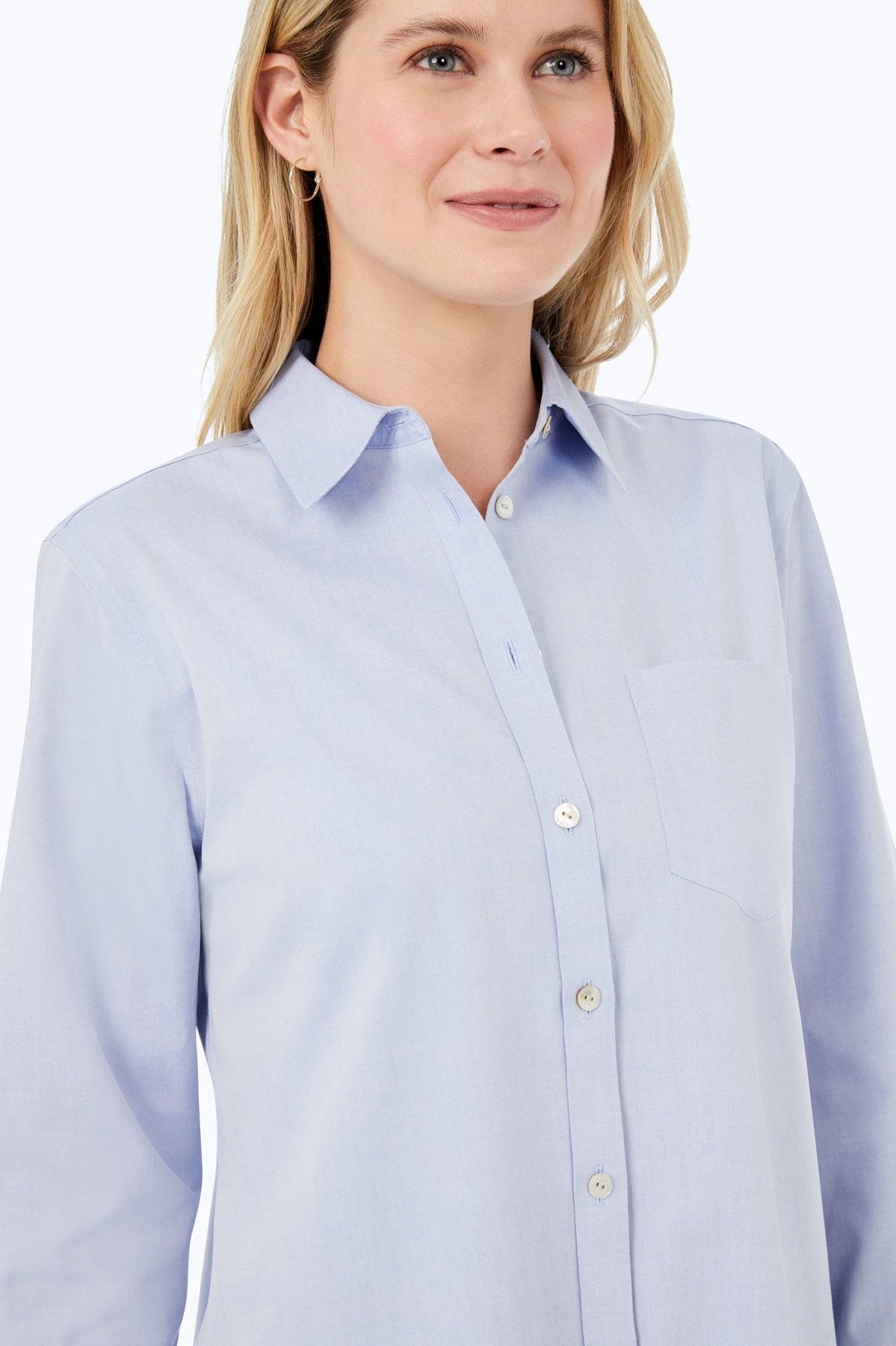 Boyfriend No Iron Pinpoint Long Sleeve Tunic