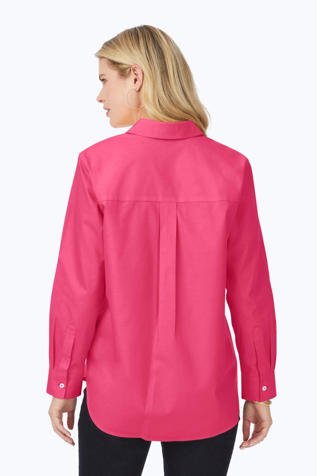 Boyfriend No Iron Pinpoint Long Sleeve Tunic