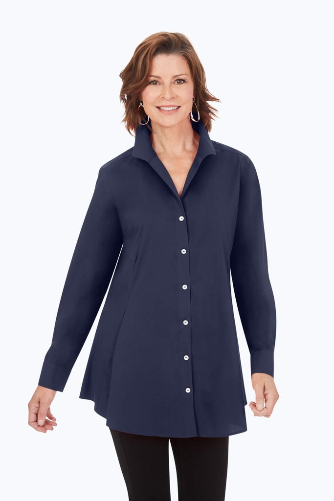 Cecilia Fall Stretch Non-Iron Tunic #color_navy