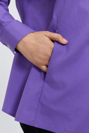 Cici Plus No Iron Pinpoint Long Sleeve Tunic