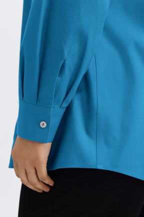 Cici Plus No Iron Pinpoint Long Sleeve Tunic